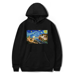 TJ Garment Michelangelo hoodies Sistina Harajuku Ulzzang Art hoodies Van Gogh Tee Shirt Femme Clothes Long Sleeve hoodies